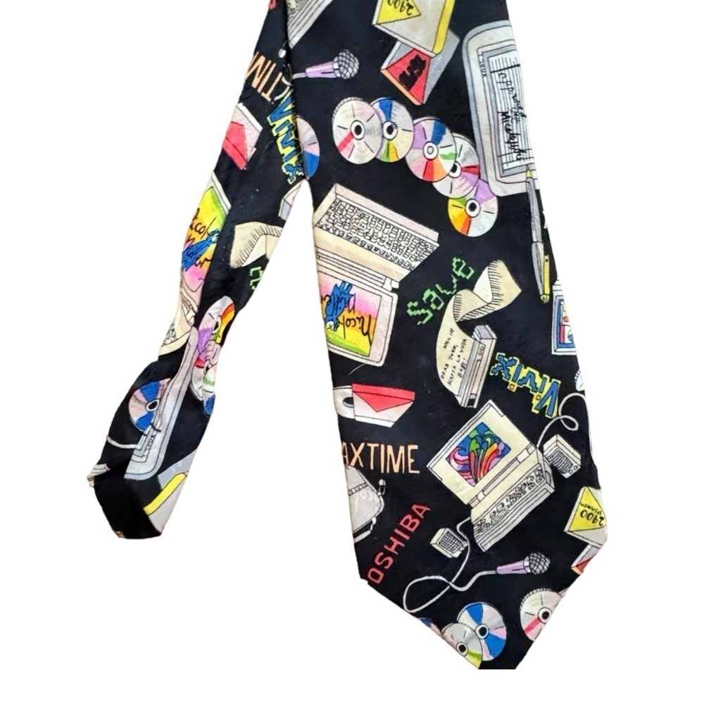 Vintage Nicole Miller 1993 Computers Neck Tie